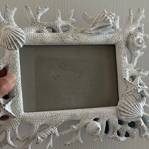 White Coral style Seashell Picture Frame